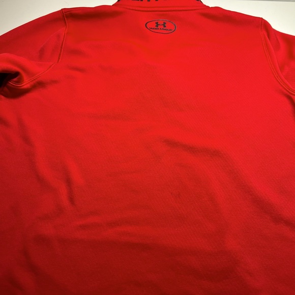 Under Amour 1/4 Zip Pullover Boys YXL Red pocket - Picture 2 of 2